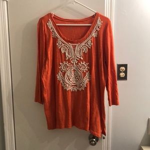 Orange top w embellishments